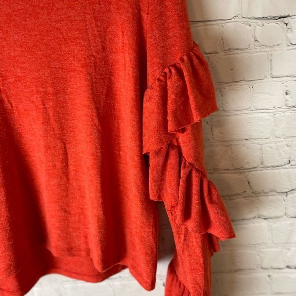 THML Red Ruffle Sleeve Sweater - Picture 5 of 15